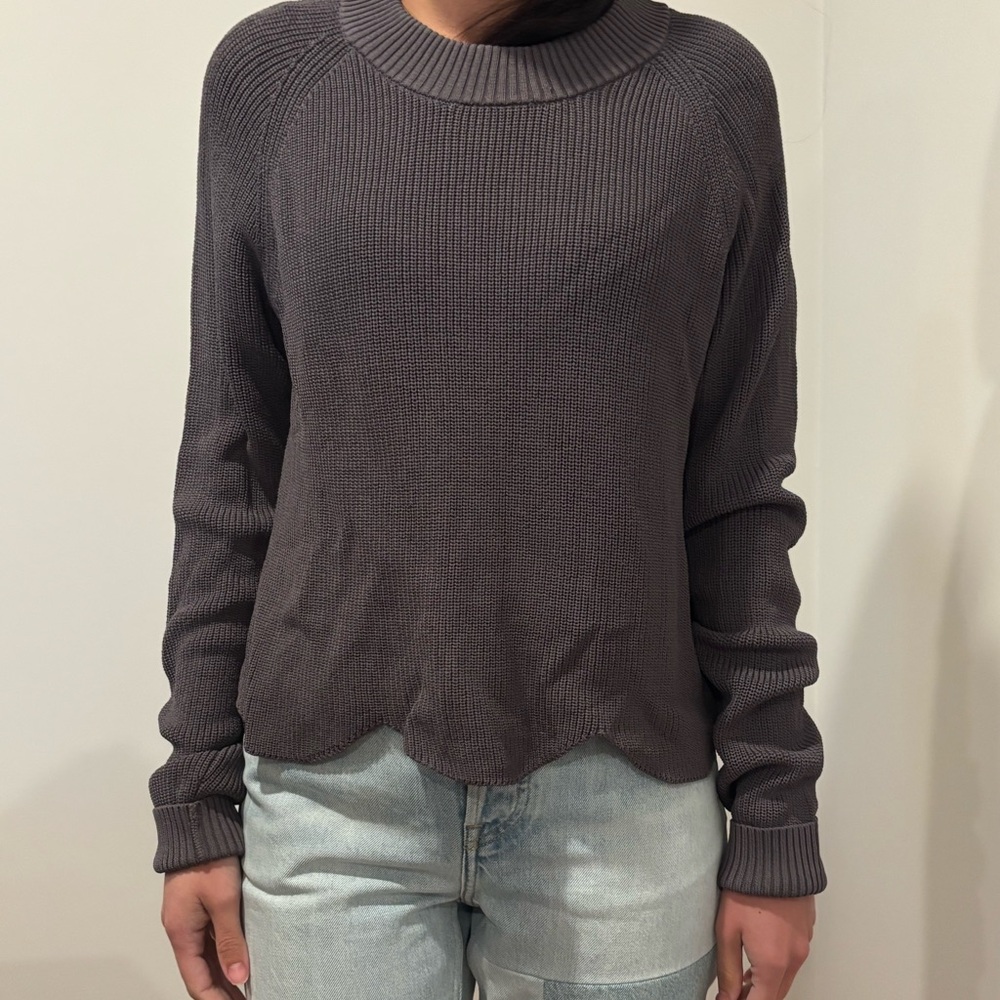 Aritzia Wilfred Sardou Charcoal Knit Sweater